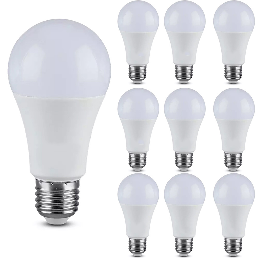 V-TAC 10x E27 LED Bulb - 9.5 Watt - 4000K - Replaces 100 Watt - A60 -  160lm/w High Lumen