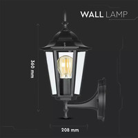 Classic LED wall lamp - Incl. E27 lamp with twilight sensor - 3000K warm white - IP44 ideal as outdoor lighting - Black