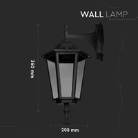 Klassieke LED hangende wandlamp - Incl. E27 lamp met schemersensor - 3000K warm wit - IP44 ideaal als buitenverlichting - Zwart