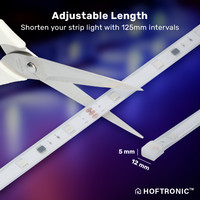 Smart LED Strip 5m - IP67 waterdicht voor buiten - 12V - RGB Flow Color - WiFi + Bluetooth - 16,5 miljoen kleuren met 120 LEDs - Voor Google Home, Amazon Alexa en Siri