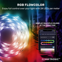 Smart LED Strip - WiFi + Bluetooth - RGB Flow Color - 10m (2x5 Meter) - 12V - IP67 für den Innen- und Außenbereich - Steuerbar über App - LED-Lichtschlauch - Komplettset