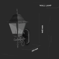 Classic LED wall lamp XL - Incl. E27 lamp with twilight sensor - 3000K warm white - IP44 ideal as outdoor lighting - Black