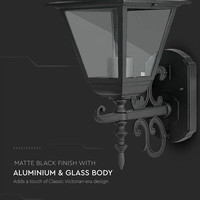 Classic LED wall lamp XL - Incl. E27 lamp with twilight sensor - 3000K warm white - IP44 ideal as outdoor lighting - Black
