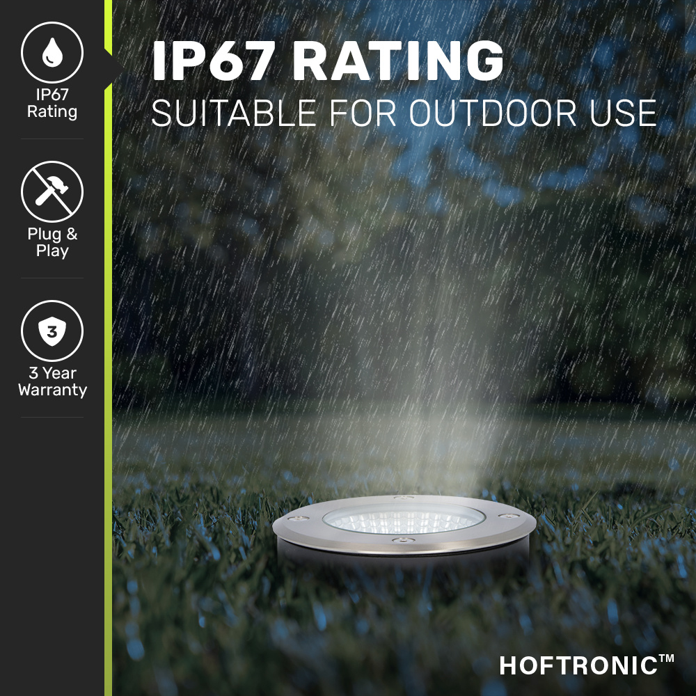 9x Donnie LED Grondspot RVS - Rond - 4000K Neutraal wit - 6 Watt - IP67 waterdicht voor buiten - 3 jaar garantie Grondspot buiten 230V