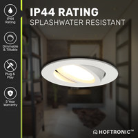 Set van 3 stuks LED inbouwspots Rome wit IP44 6 Watt 2700K dimbaar kantelbaar 5 jaar garantie