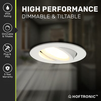 Set van 3 stuks LED inbouwspots Rome wit IP44 6 Watt 2700K dimbaar kantelbaar 5 jaar garantie