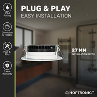 Set van 3 stuks LED inbouwspots Rome wit IP44 6 Watt 2700K dimbaar kantelbaar 5 jaar garantie