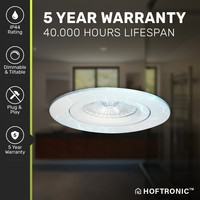 Set van 3 stuks LED inbouwspots Rome wit IP44 6 Watt 2700K dimbaar kantelbaar 5 jaar garantie