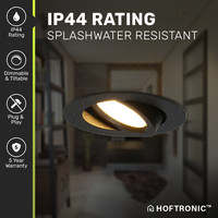 Set of 3 LED recessed downlight Rome black IP44 6 Watt 2700K dimmable tiltable 5 years warranty