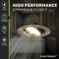 Dimmable LED downlight Stainless steel Rome 6 Watt 2700K warm white Tiltable IP44