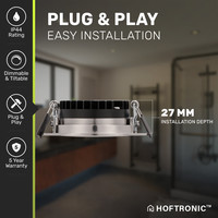 Dimmable LED downlight Stainless steel Rome 6 Watt 2700K warm white Tiltable IP44
