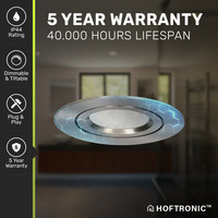 Dimmable LED downlight Stainless steel Rome 6 Watt 2700K warm white Tiltable IP44