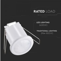 PIR motion sensor with twilight switch 360° range - 8 meter Maximum 400 Watt - IP20 - Recessed - White