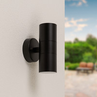 LED Wandlamp Blenda GU10 rond Up & Down light zwart IP44 excl. lichtbron