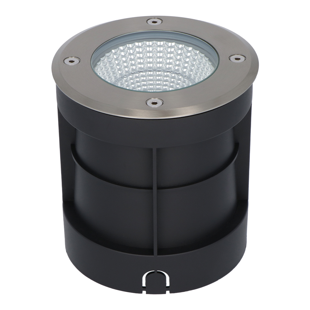 HOFTRONIC Donnie LED Grondspot RVS - Rond - 3000K Warm wit - 6 Watt - IP67 waterdicht voor buiten - 