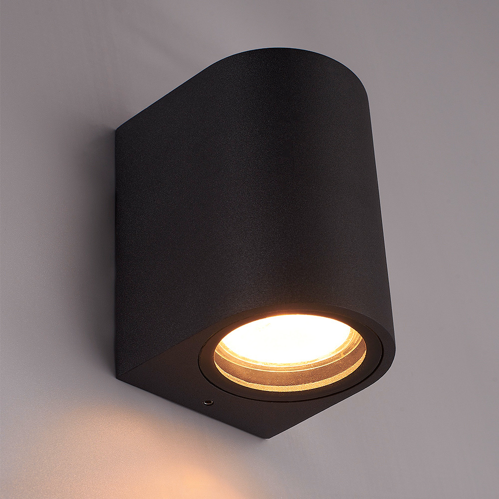 Alvin dimbare LED wandlamp - 2700K warm wit - GU10 - 5 Watt - Wandspot - Zwart - IP65 voor binnen en buiten voor binnen en buiten