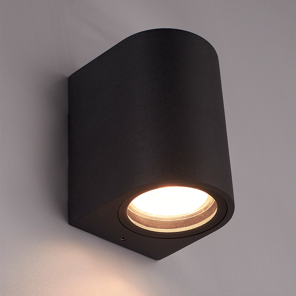 Alvin dimbare LED wandlamp - 4000K neutraal wit - GU10 - 5 Watt - Wandspot - Zwart - IP65 voor binnen en buiten voor binnen en buiten