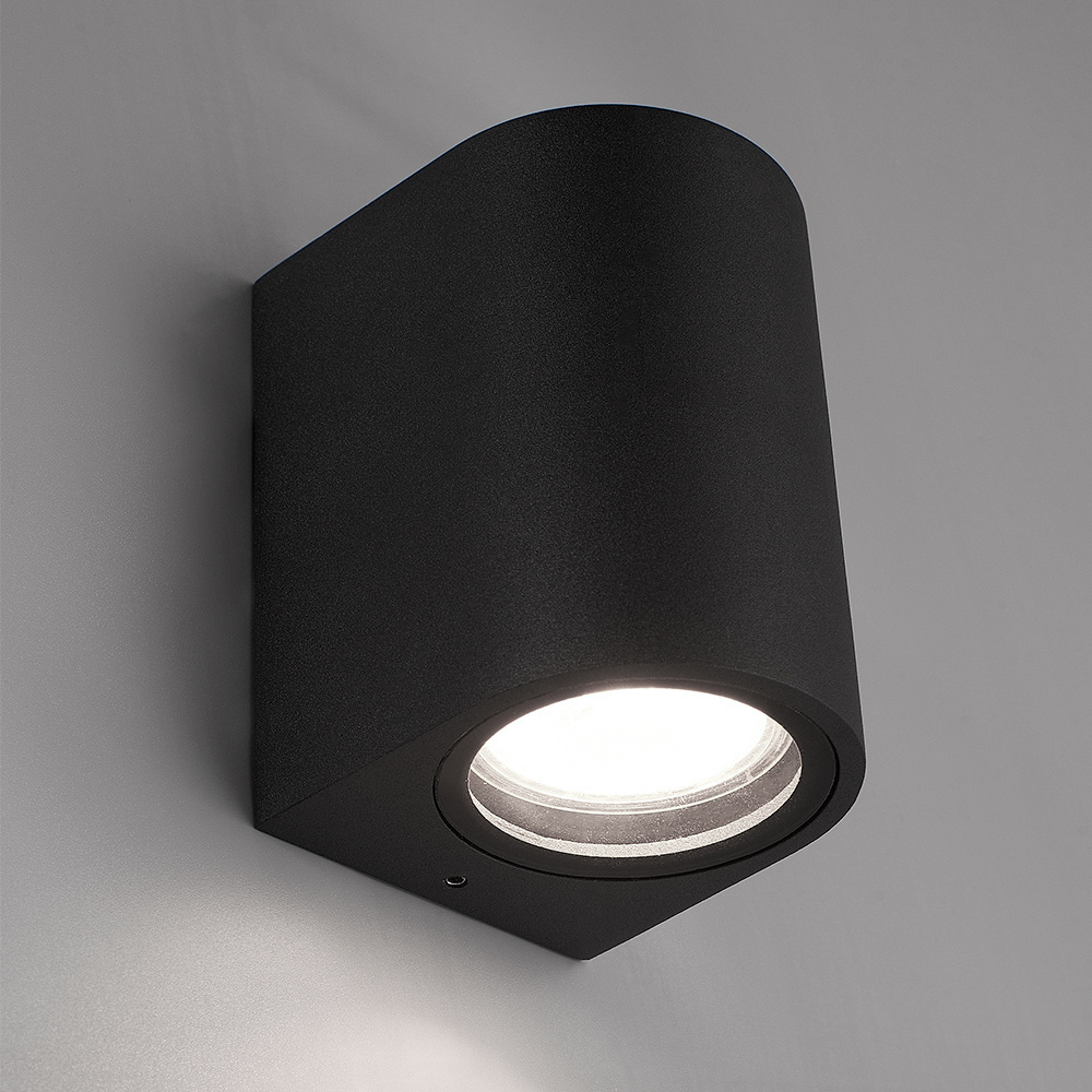 Alvin dimbare LED wandlamp - 6000K daglicht wit - GU10 - 5 Watt - Wandspot - IP65 voor binnen en buiten - Zwart voor binnen en buiten