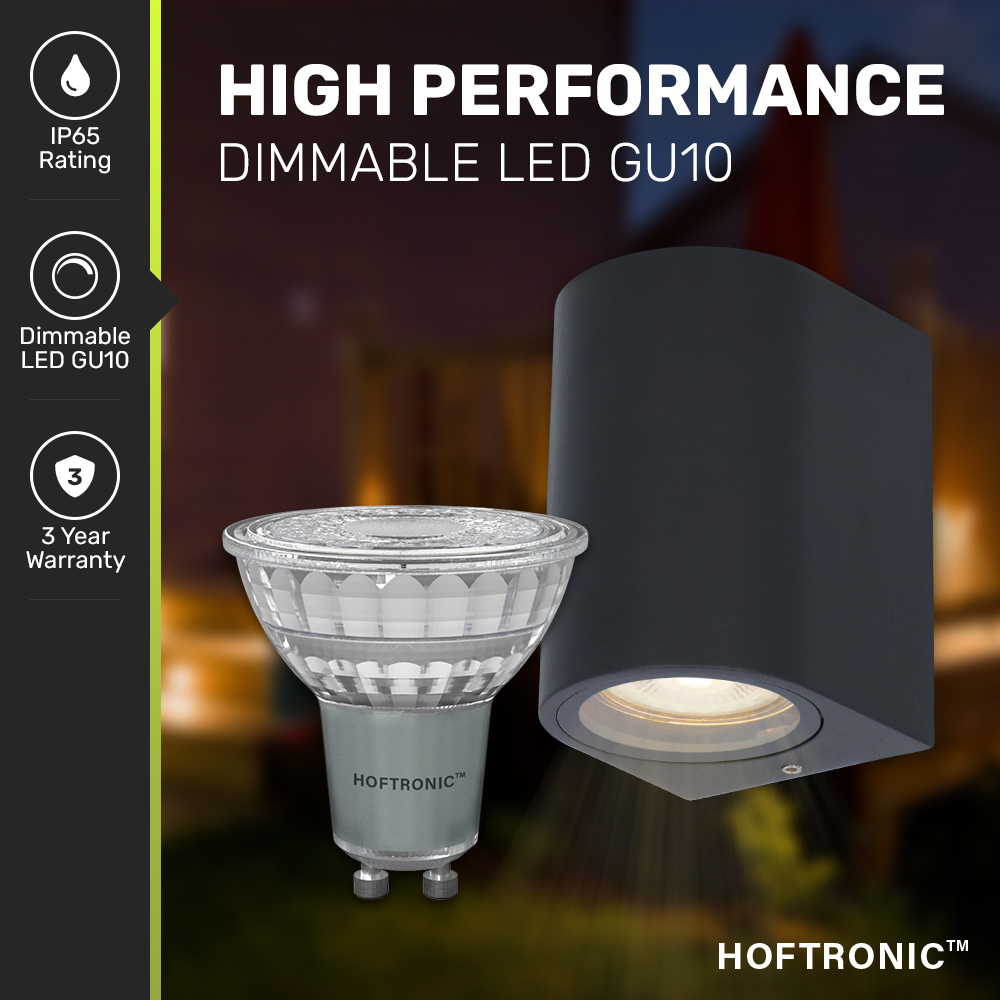 Alvin dimbare LED wandlamp - 2700K warm wit - GU10 - 5 Watt - Wandspot - Zwart - IP65 voor binnen en buiten voor binnen en buiten