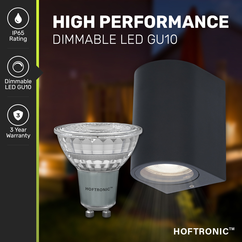 Alvin dimbare LED wandlamp - 4000K neutraal wit - GU10 - 5 Watt - Wandspot - Zwart - IP65 voor binnen en buiten voor binnen en buiten