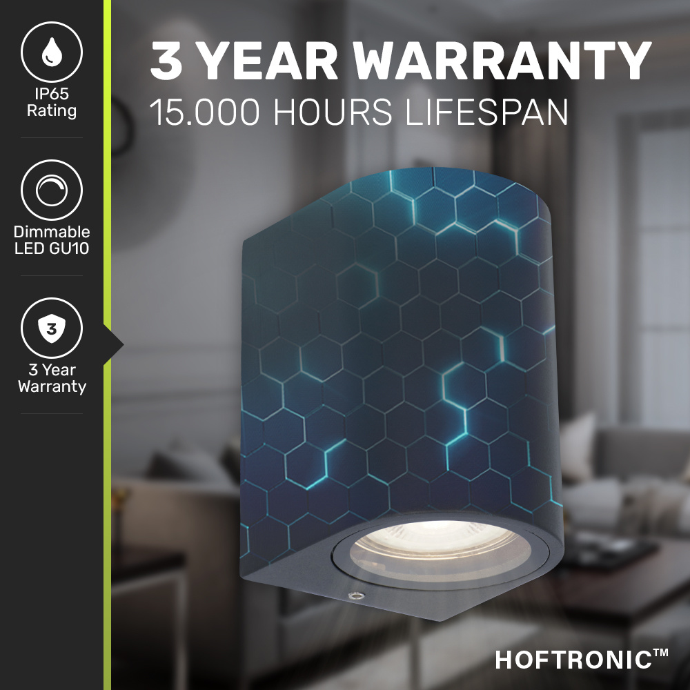 Alvin dimbare LED wandlamp - 4000K neutraal wit - GU10 - 5 Watt - Wandspot - Zwart - IP65 voor binnen en buiten voor binnen en buiten