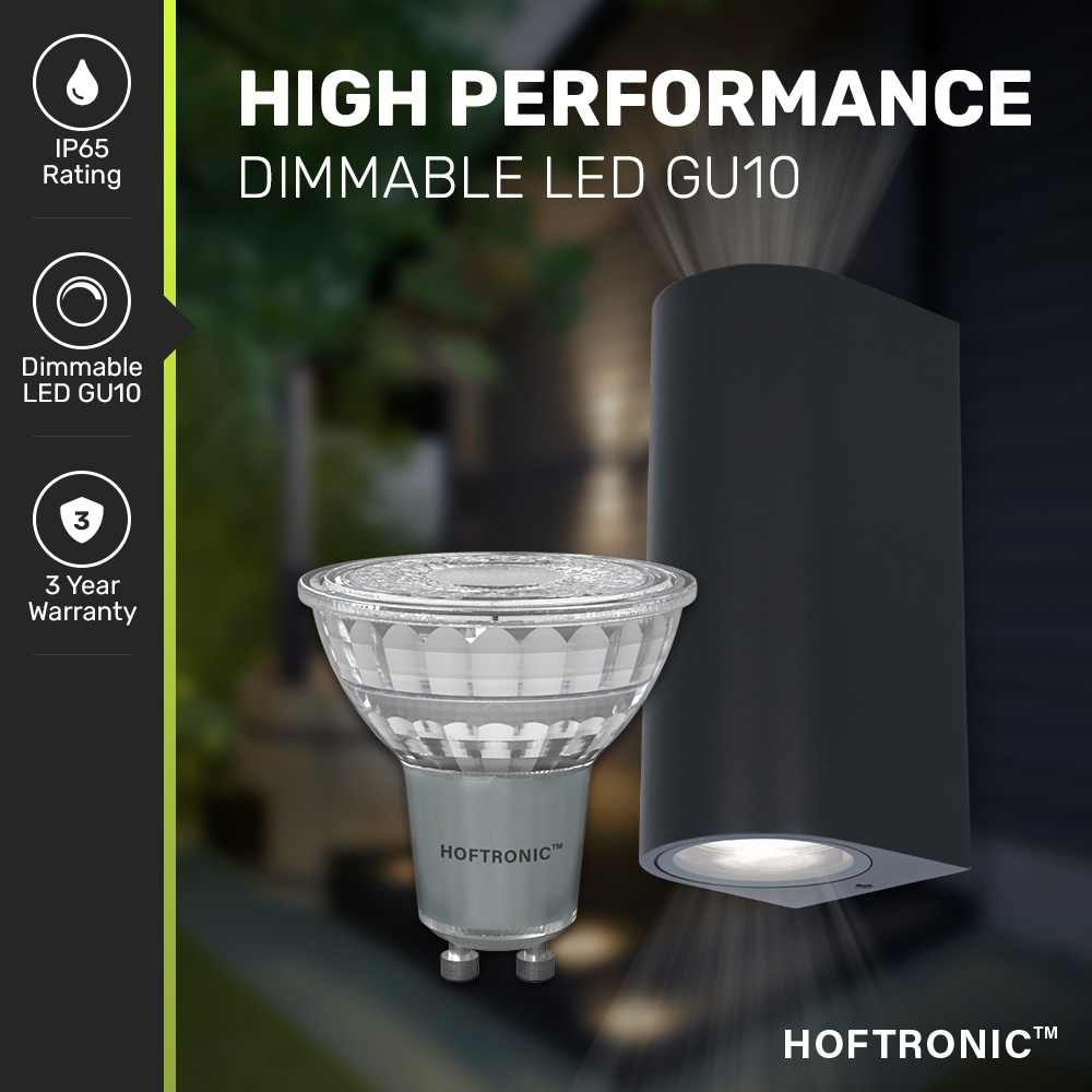 Douglas dimbare LED Wandlamp - 6000K daglicht wit - GU10 - Rond - Up & Down light - Zwart - IP65 voor buiten voor binnen en buiten