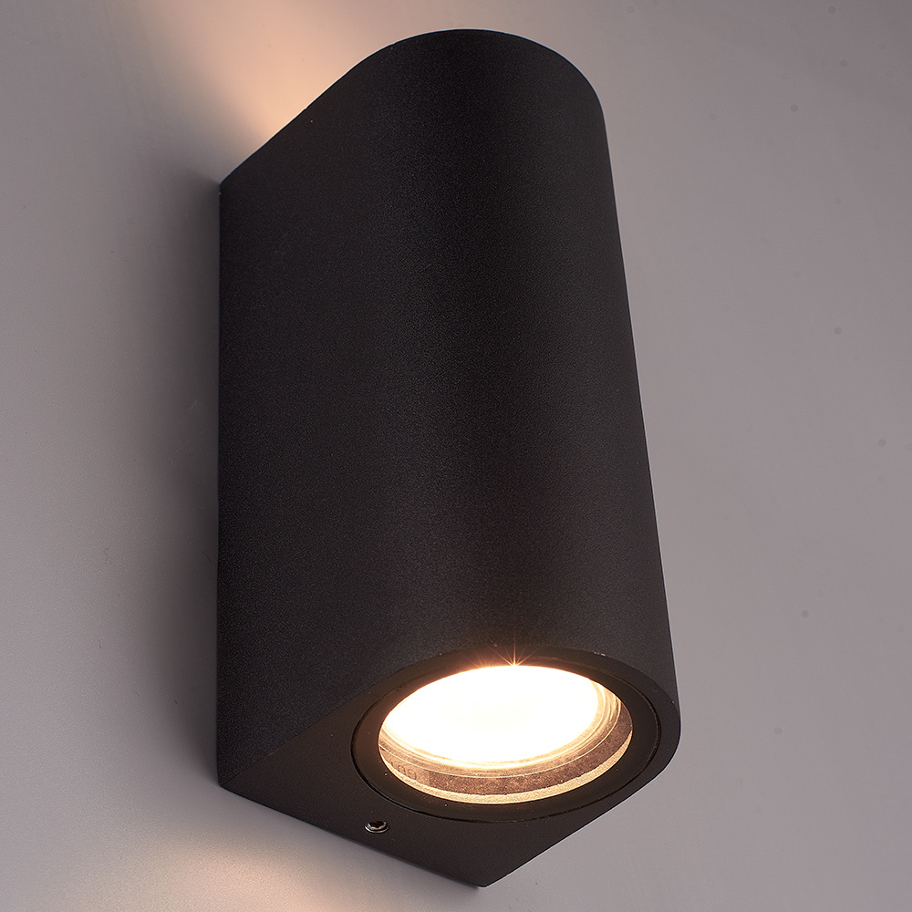 Douglas dimbare LED Wandlamp - 4000K neutraal wit - GU10 - Rond - Up & Down light - Zwart - IP65 voor buiten voor binnen en buiten