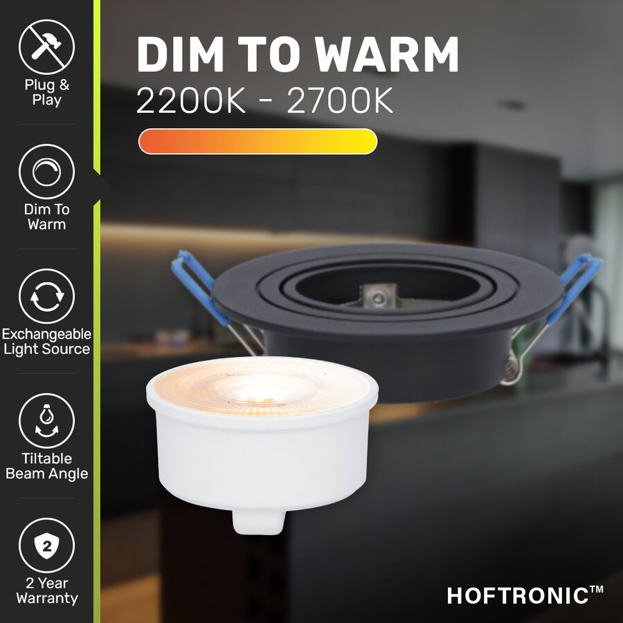 Miro Led Light Miro LED downlight - Dim to warm - LED module - Black
