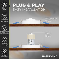 6x Pittsburg LED inbouwspot - 3.8 Watt - Neutraal wit 4000K - GU10 LED module - Dimbaar - voor binnen - Wit
