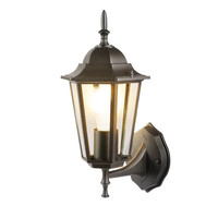 Classic LED wall lamp - Incl. E27 lamp with twilight sensor - 3000K warm white - IP44 ideal as outdoor lighting - Black