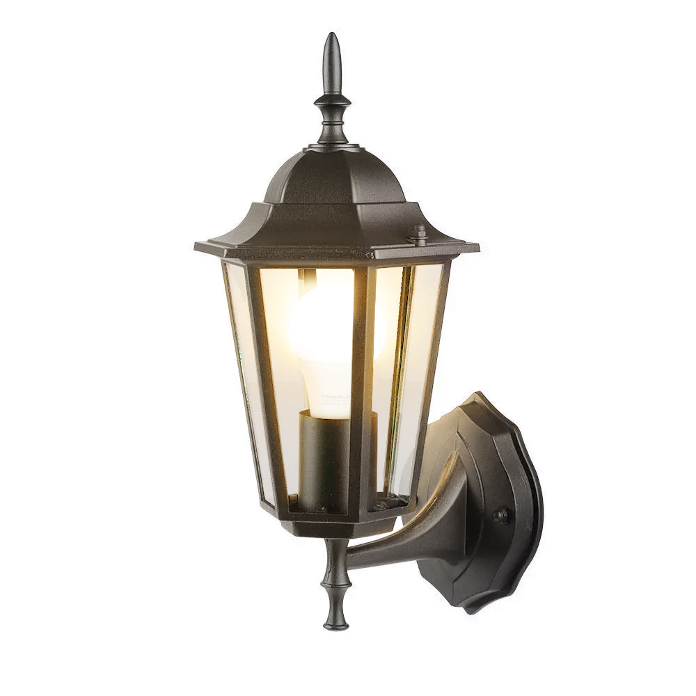 V-TAC Klassieke LED wandlamp - Incl. E27 lamp met schemersensor - 3000K warm wit - IP44 ideaal als buitenverlichting - Zwart