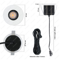 12x Betty weißes LED Inbouwspots complete set - Dimbaar - 12V - 3 Watt - Veranda verlichting - voor binnen en buiten - 2700K warm wit