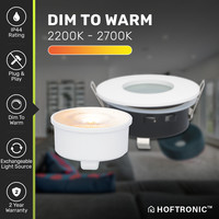 6x Barcelona LED inbouwspots - 3,8 Watt - Dim to Warm - 2200-2700K - GU10 LED module - Dimbaar - Lagere inbouwdiepte - IP44 voor vochtige ruimtes - Wit