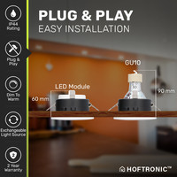 6x Barcelona LED inbouwspots - 3,8 Watt - Dim to Warm - 2200-2700K - GU10 LED module - Dimbaar - Lagere inbouwdiepte - IP44 voor vochtige ruimtes - Wit
