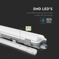 LED Leuchtstoffröhre - 150 cm - IP65 wasserdicht - 2000 lm - inkl. 22 Watt LED leuchtstofflampe - 6400 Kelvin Tageslicht weiß