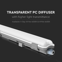 LED TL armatuur - 150 cm - IP65 waterdicht - 2000lm - incl. 22 Watt LED TL buis - 4000K Neutraal Wit