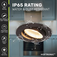 Komplettset 10 Stück Dimmbarer LED Einbaustrahler Sierra Ultra Flach Schwarz 5 Watt 3 CCT IP65 360° Schwenkbar