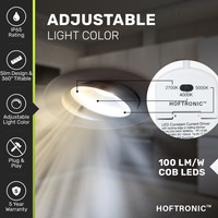 Komplettset 10 Stück Dimmbarer LED Einbaustrahler Sierra Ultra Flach Schwarz 5 Watt 3 CCT IP65 360° Schwenkbar