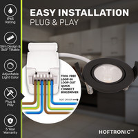 Set van 10 Dimbare LED inbouwspot Sierra ultra dun zwart 5 Watt 3 CCT IP65 360° kantelbaar