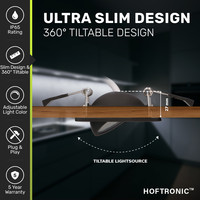 Komplettset 6 Stück Dimmbarer LED Einbaustrahler Sierra Ultra Slim Schwarz 5 Watt 3 CCT IP65 360° Schwenkbar