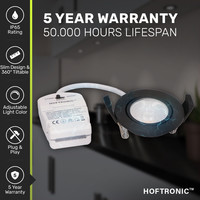 Set van 6 Dimbare LED inbouwspot Sierra ultra dun zwart 5 Watt 3 CCT IP65 360° kantelbaar