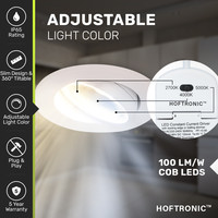 Set van 3 Dimbare LED inbouwspot Sierra ultra dun wit 5 Watt 3 CCT IP65 360° kantelbaar