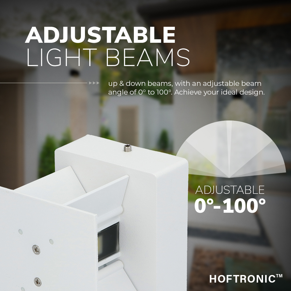 Dimbare LED Wandlamp Kansas wit 6 Watt 3000K Up & Down light IP54 voor binnen en buiten