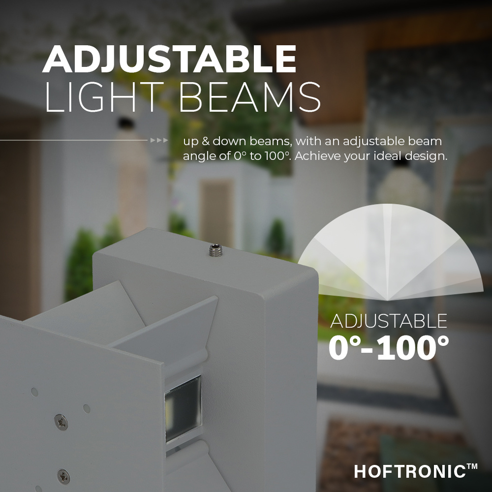 Kansas - Dimbare LED wandlamp kubus - 7 Watt - 3000K warm wit - Up & Down light - IP65 - Grijs - Binnen en buiten voor binnen en buiten