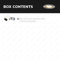 Bari LED recessed spotlight fixture stainless steel including GU10 fitting IP65 splashproof 2 years warranty