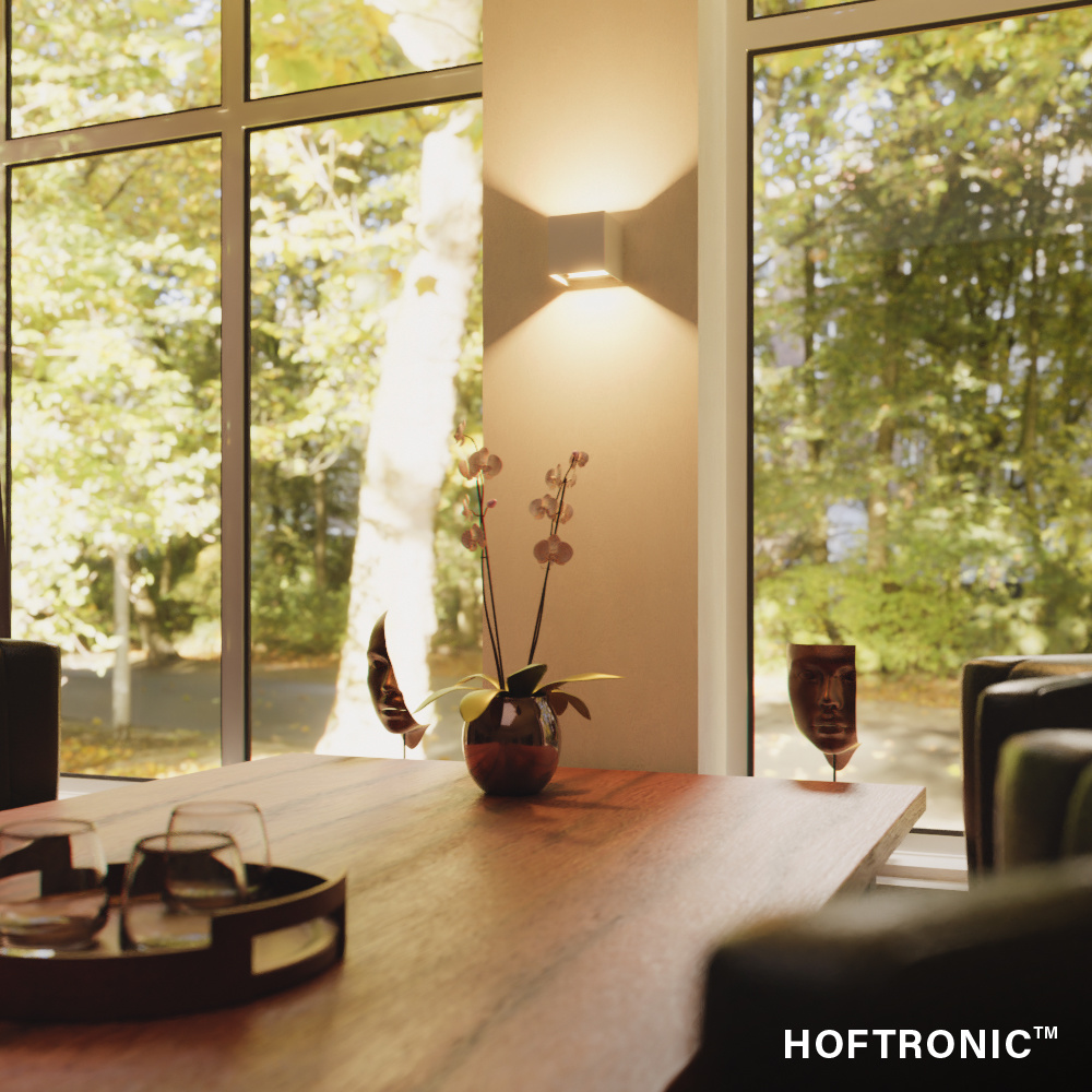 Dimbare LED Wandlamp Kansas wit 6 Watt 3000K Up & Down light IP54 voor binnen en buiten