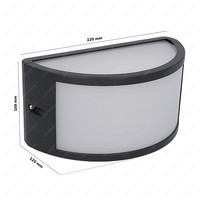 Norton LED wandlamp Diffuus - E27 Fitting - Moderne muurlamp max. 18 Watt - IP54 voor binnen en buiten - Dubbelzijdig - Zwart