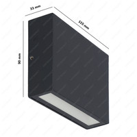 Dimmable LED Wall Light Otis S - 7 Watt - 2700K warm white - Up & Down light - IP54 for indoor and outdoor use - Black