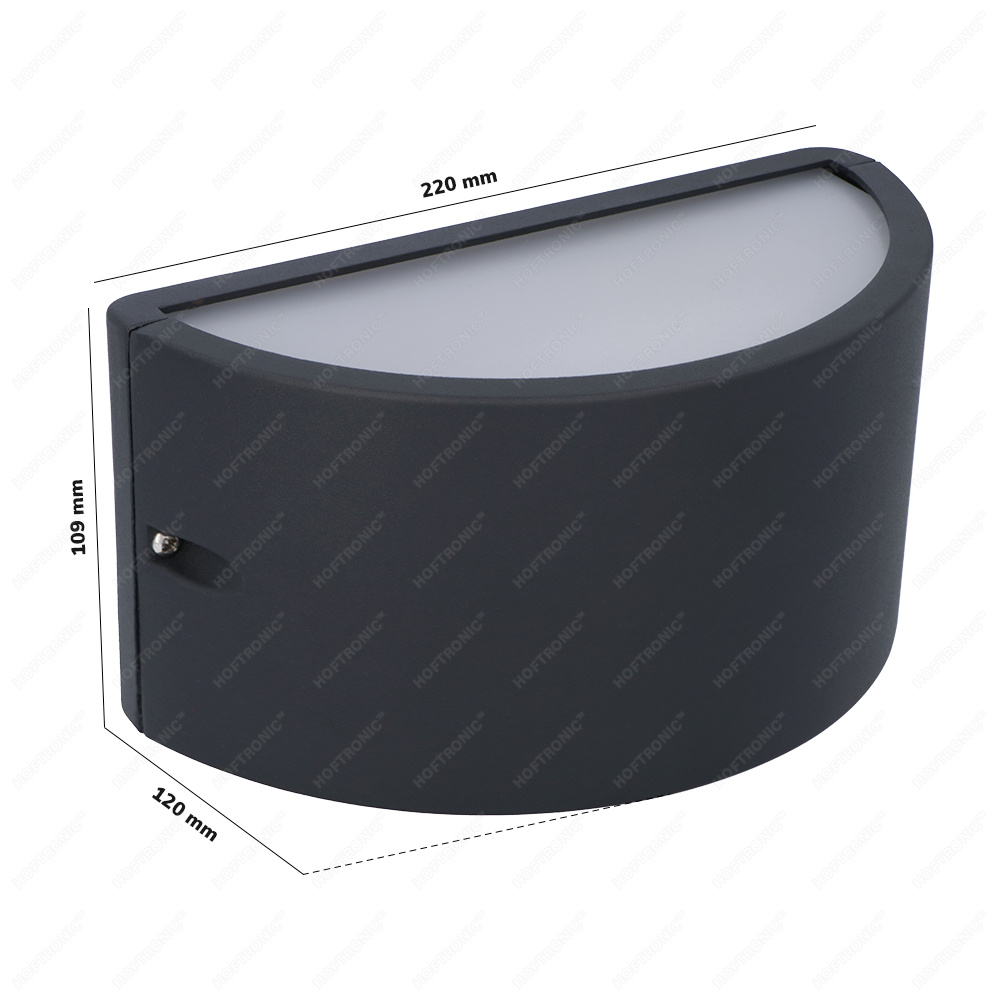 Hugo dimbare LED wandlamp - E27 fitting - excl. lichtbron - max. 18 Watt - Moderne muurlamp - IP54 voor binnen en buiten - Up & Down light - Zwart vo