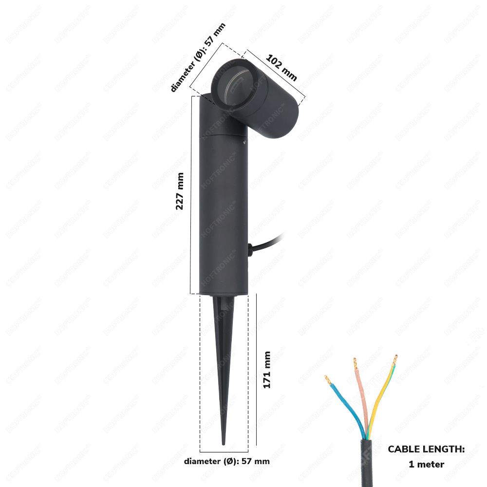 Pinero dimbare LED prikspot - GU10 - Kantelbaar - Tuinspot - Pinspot - IP65 voor buiten - Zwart - Tuin spots, spots bodem buiten